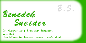 benedek sneider business card